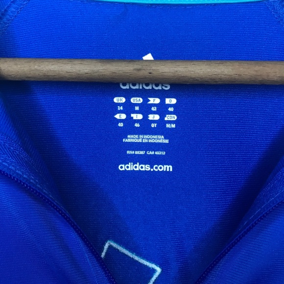 Adidas - Zip Up Jacket Blue Boys Size 14 - Picture 3 of 6